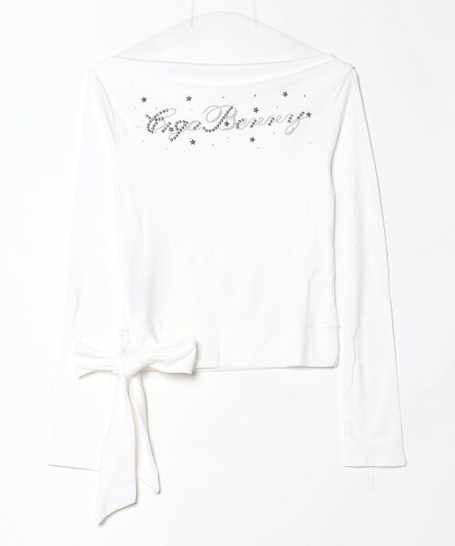 .KOM(ドットコム)の「A'GEM/9 × .kom 『.KOM/ドットケーオーエム』 Rhinestone Logo Design Long Sleeve T-shirt/ラインストーン ロゴデザイン 長袖Tシャツ(Tシャツ/カットソー・レディース・ホワイト/ブラック・FREE)」の8枚目の写真