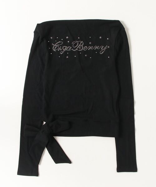 .KOM(ドットコム)の「A'GEM/9 × .kom 『.KOM/ドットケーオーエム』 Rhinestone Logo Design Long Sleeve T-shirt/ラインストーン ロゴデザイン 長袖Tシャツ(Tシャツ/カットソー・レディース・ホワイト/ブラック・FREE)」の10枚目の写真