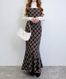 INGNI（イング）の「バックレースチェック柄マーメイドキャミワンピース（ワンピース）」