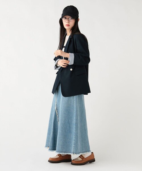 BEAMS HEART（ビームスハート）の「オーバー ダブル ジャケット（テーラードジャケット・レディース・グレー/ネイビー・MEDIUM/LARGE）」の4枚目の写真