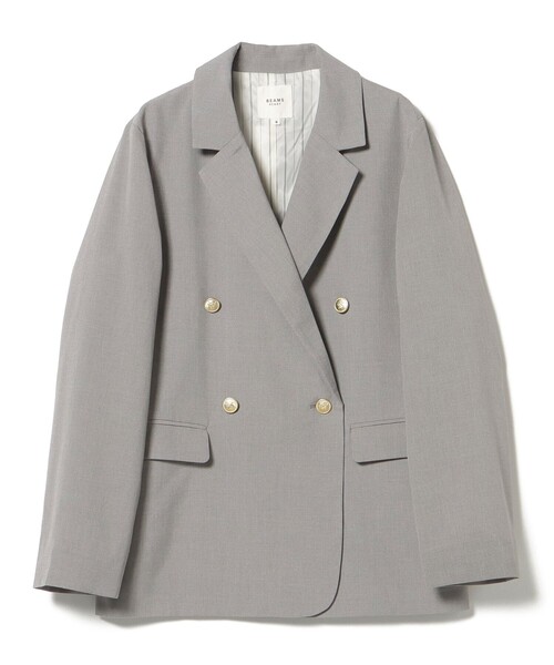 BEAMS HEART（ビームスハート）の「オーバー ダブル ジャケット（テーラードジャケット・レディース・グレー/ネイビー・MEDIUM/LARGE）」の9枚目の写真