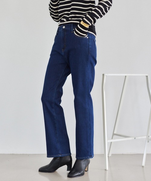 BARNYARDSTORM(バンヤードストーム)の「BARNYARDSTORM / 裏起毛スリムデニム【WEB限定サイズL】【YouTube「i.style closet」紹介アイテム】(デニムパンツ・レディース・ブラック/ダークブルー・L/M/S)」の1枚目の写真