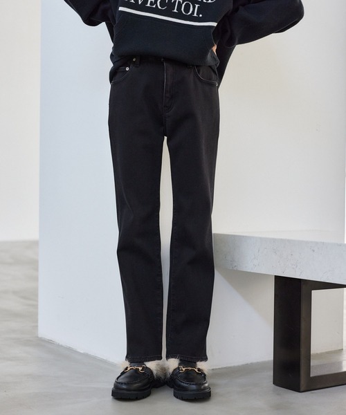 BARNYARDSTORM(バンヤードストーム)の「BARNYARDSTORM / 裏起毛スリムデニム【WEB限定サイズL】【YouTube「i.style closet」紹介アイテム】(デニムパンツ・レディース・ブラック/ダークブルー・L/M/S)」の2枚目の写真