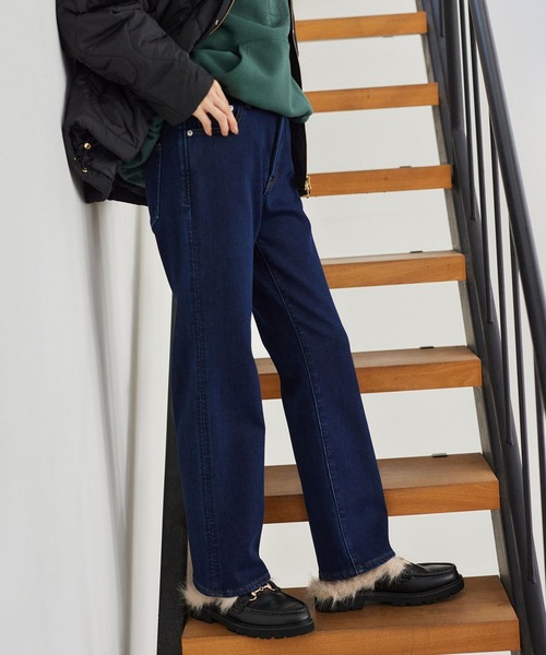 BARNYARDSTORM(バンヤードストーム)の「BARNYARDSTORM / 裏起毛スリムデニム【WEB限定サイズL】【YouTube「i.style closet」紹介アイテム】(デニムパンツ・レディース・ブラック/ダークブルー・L/M/S)」の5枚目の写真