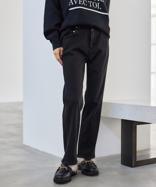 BARNYARDSTORM(バンヤードストーム)の「BARNYARDSTORM / 裏起毛スリムデニム【WEB限定サイズL】【YouTube「i.style closet」紹介アイテム】(デニムパンツ・レディース・ブラック/ダークブルー・L/M/S)」の7枚目の写真