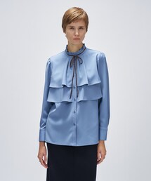 cloenc | 【手洗い可】ベロアリボンフリルブラウス(シャツ/ブラウス)