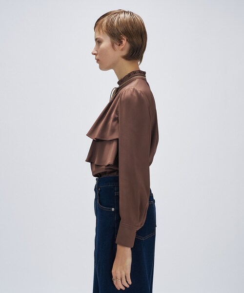 cloenc（クロエンス）の「【手洗い可】ベロアリボンフリルブラウス（シャツ/ブラウス・レディース・ライトブルー/オフホワイト/ダークブラウン・02）」の20枚目の写真