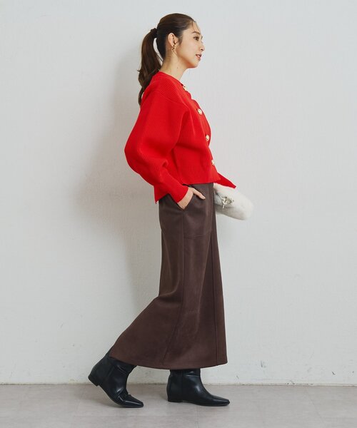 un dix cors（アンディコール）の「《女性らしい上品シルエット》マシュマロスエードナロースカート（スカート・レディース・キャメル/ブラウン/ピンクベージュ・FREE）」の10枚目の写真