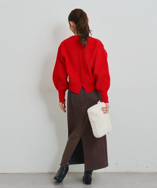 un dix cors（アンディコール）の「《女性らしい上品シルエット》マシュマロスエードナロースカート（スカート・レディース・キャメル/ブラウン/ピンクベージュ・FREE）」の11枚目の写真