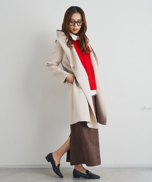 un dix cors（アンディコール）の「《女性らしい上品シルエット》マシュマロスエードナロースカート（スカート・レディース・キャメル/ブラウン/ピンクベージュ・FREE）」の14枚目の写真