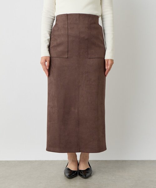 un dix cors（アンディコール）の「《女性らしい上品シルエット》マシュマロスエードナロースカート（スカート・レディース・キャメル/ブラウン/ピンクベージュ・FREE）」の15枚目の写真