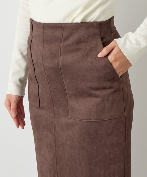 un dix cors（アンディコール）の「《女性らしい上品シルエット》マシュマロスエードナロースカート（スカート・レディース・キャメル/ブラウン/ピンクベージュ・FREE）」の19枚目の写真
