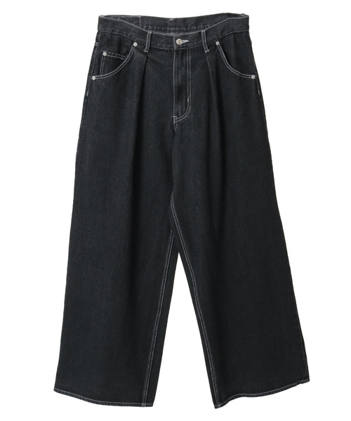 CONVERSE TOKYO（コンバーストウキョウ）の「WIDE DENIM PANTS (SET-UP)（デニムパンツ・レディース・サックスブルー/ブラック/インディゴブルー・SMALL/MEDIUM）」の2枚目の写真