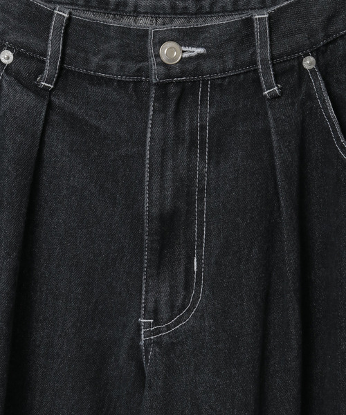 CONVERSE TOKYO（コンバーストウキョウ）の「WIDE DENIM PANTS (SET-UP)（デニムパンツ・レディース・サックスブルー/ブラック/インディゴブルー・SMALL/MEDIUM）」の6枚目の写真