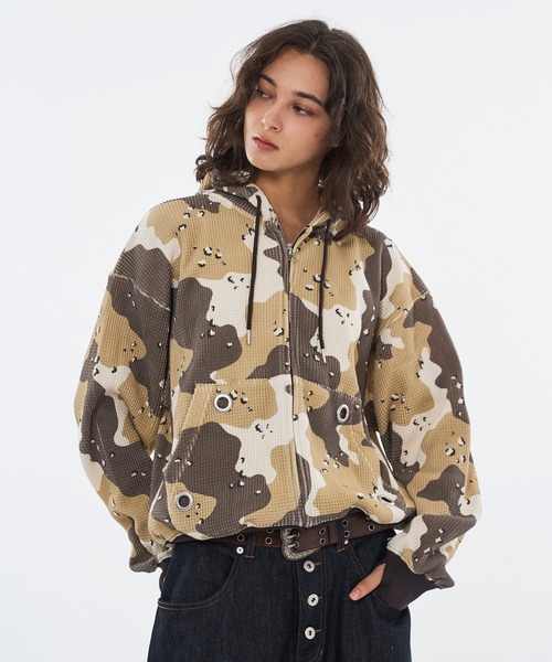 セール】ASSORT THERMAL EYELET DESIGN DOUBLE ZIP HOODIE / アソート