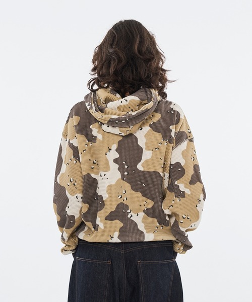 WISH FOR EVER（ウィッシュフォーエバー）の「ASSORT THERMAL EYELET DESIGN DOUBLE ZIP HOODIE / アソートサーマルアイレットデザインダブルジップフーディ（パーカー・メンズ・ベージュ/グリーン/レッド/その他・SMALL/MEDIUM/LARGE）」の12枚目の写真