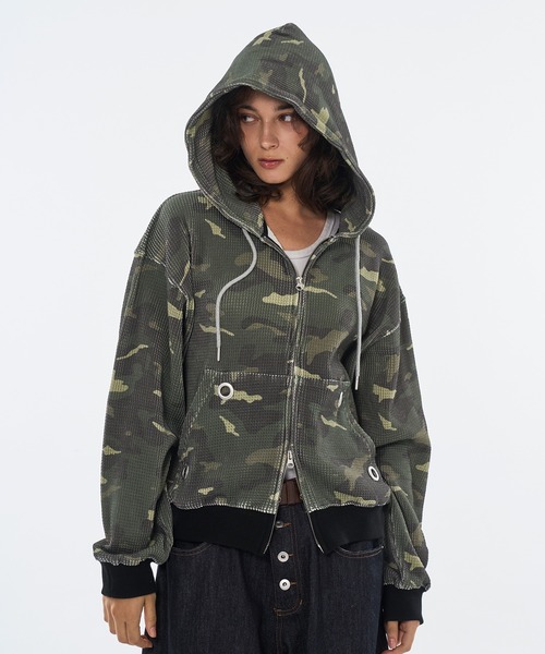 セール】ASSORT THERMAL EYELET DESIGN DOUBLE ZIP HOODIE / アソート