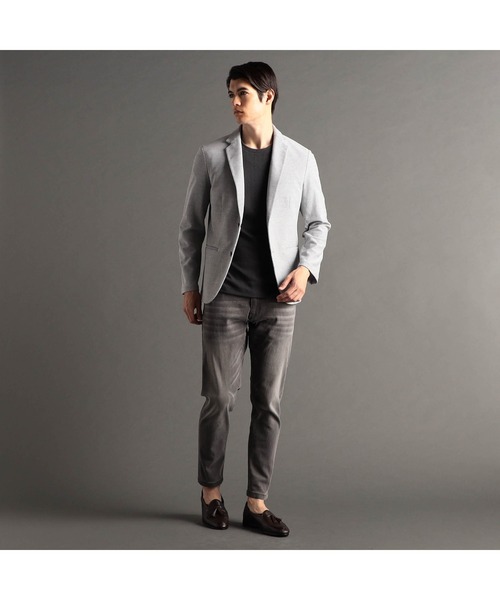 セール】【ex/tra】ハニカムニット カットソージャケット（テーラード