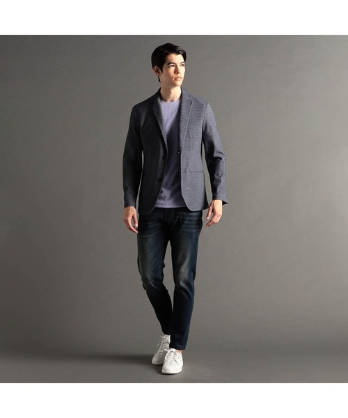 MONSIEUR NICOLE（ムッシュニコル）の「【ex/tra】ハニカムニット カットソージャケット（テーラードジャケット・メンズ・ブルー/ホワイト・MEDIUM/LARGE/X-LARGE）」の5枚目の写真