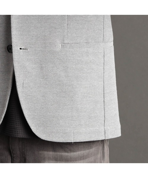 MONSIEUR NICOLE（ムッシュニコル）の「【ex/tra】ハニカムニット カットソージャケット（テーラードジャケット・メンズ・ブルー/ホワイト・MEDIUM/LARGE/X-LARGE）」の12枚目の写真
