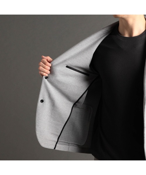 MONSIEUR NICOLE（ムッシュニコル）の「【ex/tra】ハニカムニット カットソージャケット（テーラードジャケット・メンズ・ブルー/ホワイト・MEDIUM/LARGE/X-LARGE）」の13枚目の写真