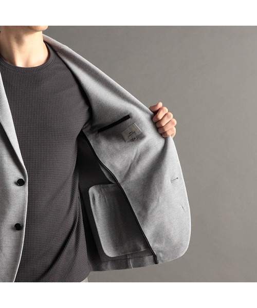 MONSIEUR NICOLE（ムッシュニコル）の「【ex/tra】ハニカムニット カットソージャケット（テーラードジャケット・メンズ・ブルー/ホワイト・MEDIUM/LARGE/X-LARGE）」の14枚目の写真