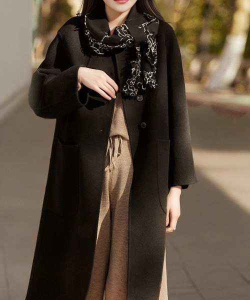 cammie(キャミー)の「コクーンコート(その他アウター・レディース・グレー/グレイッシュベージュ/ブラック・L/M)」の4枚目の写真