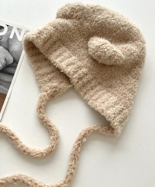 VIBGYOR Women（ヴィブジョー　ウィメン）の「【urge select】《アニマルシリーズ》くま耳 もこもこ ニット帽/ニットキャップ（ニットキャップ/ビーニー・レディース・ブラック/チャコール/ベージュ/ホワイト/ブラウン・FREE）」の5枚目の写真