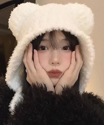 VIBGYOR Women | 【urge select】《アニマルシリーズ》くま耳 もこもこ ニット帽/ニットキャップ(ニットキャップ/ビーニー)