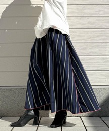 Q | メモリーマルチストライプスカート(スカート)