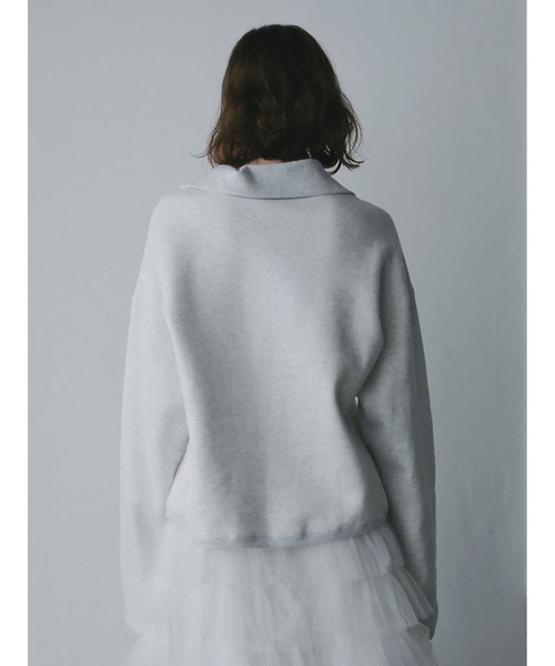 HER.（ハー）の「ビッグカラーハーフジッププルオーバー（Tシャツ/カットソー・レディース・グレー/ライトグレー・フリー）」の6枚目の写真