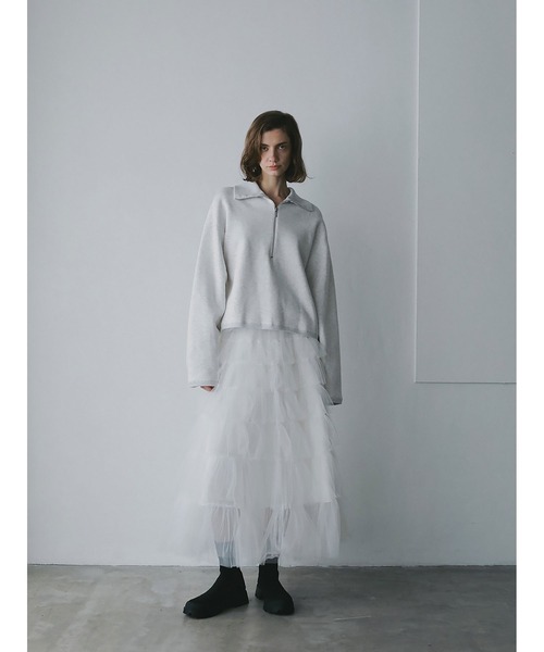 HER.（ハー）の「ビッグカラーハーフジッププルオーバー（Tシャツ/カットソー・レディース・グレー/ライトグレー・フリー）」の10枚目の写真