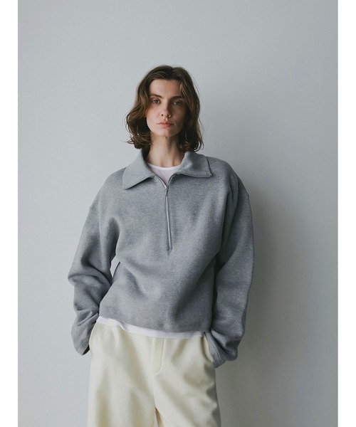 HER.（ハー）の「ビッグカラーハーフジッププルオーバー（Tシャツ/カットソー・レディース・グレー/ライトグレー・フリー）」の13枚目の写真