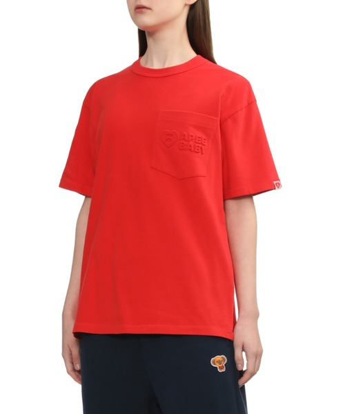 A BATHING APE（アベイシングエイプ）の「SHORT SLEEVES POCKET TEE（Tシャツ/カットソー・レディース・レッド/アイボリー/ブラック・FREE）」の9枚目の写真