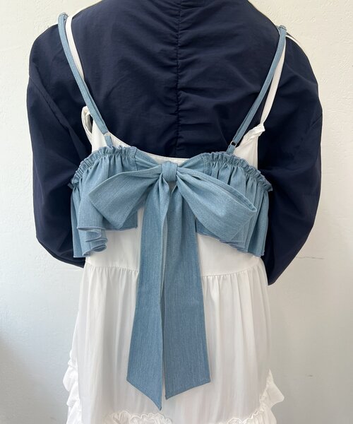w closet（ダブルクローゼット）の「ふりふりビスチェ（キャミソール・レディース・ブラック/ブルー・FREE）」の16枚目の写真