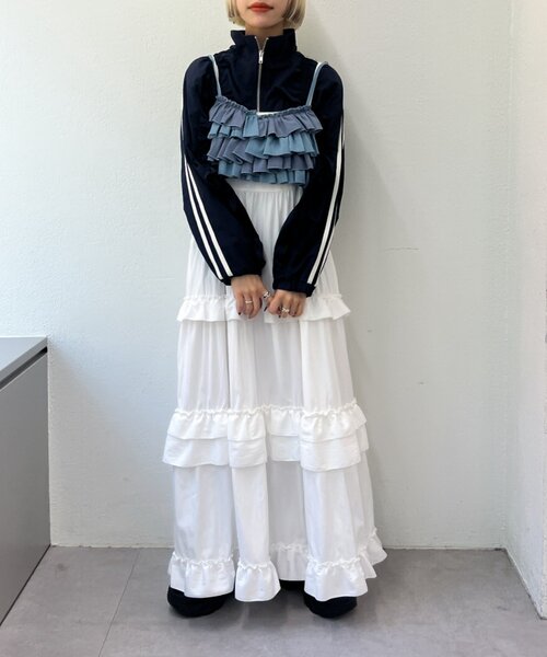 w closet（ダブルクローゼット）の「ふりふりビスチェ（キャミソール・レディース・ブラック/ブルー・FREE）」の18枚目の写真