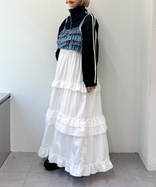 w closet（ダブルクローゼット）の「ふりふりビスチェ（キャミソール・レディース・ブラック/ブルー・FREE）」の19枚目の写真