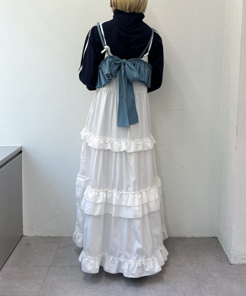 w closet（ダブルクローゼット）の「ふりふりビスチェ（キャミソール・レディース・ブラック/ブルー・FREE）」の21枚目の写真