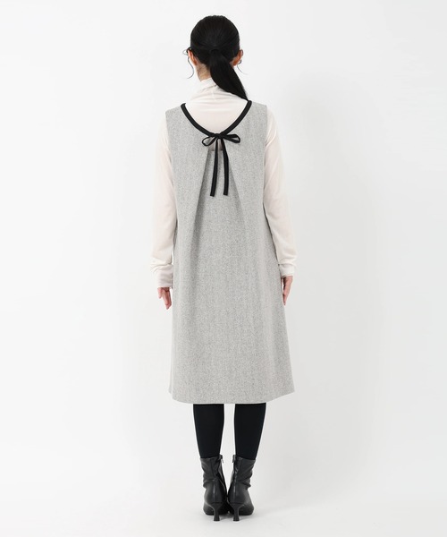 STRAWBERRY-FIELDS(ストロベリーフィールズ)の「メランジツイード_前後2wayジャンパースカート(ワンピース・レディース・アイボリー/ブラック・2)」の5枚目の写真