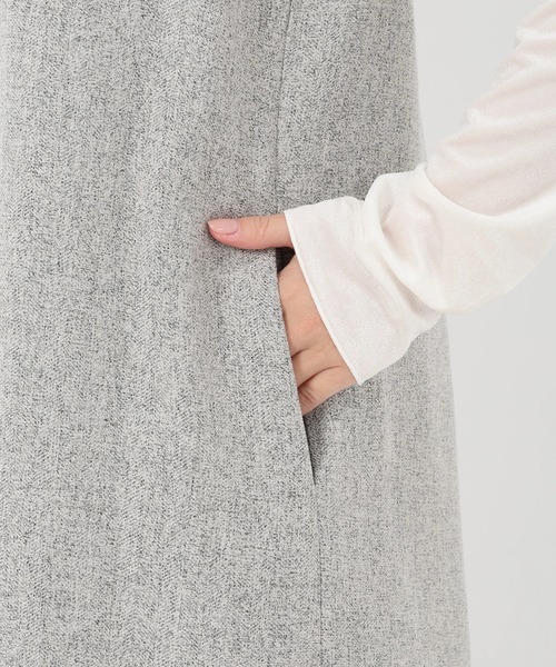 STRAWBERRY-FIELDS(ストロベリーフィールズ)の「メランジツイード_前後2wayジャンパースカート(ワンピース・レディース・アイボリー/ブラック・2)」の9枚目の写真