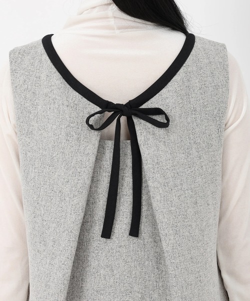 STRAWBERRY-FIELDS(ストロベリーフィールズ)の「メランジツイード_前後2wayジャンパースカート(ワンピース・レディース・アイボリー/ブラック・2)」の8枚目の写真