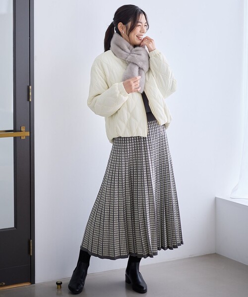 ANY(エニィ)の「モールキルトブルゾン(ブルゾン・レディース・カーキ系/アイボリー系・F)」の8枚目の写真