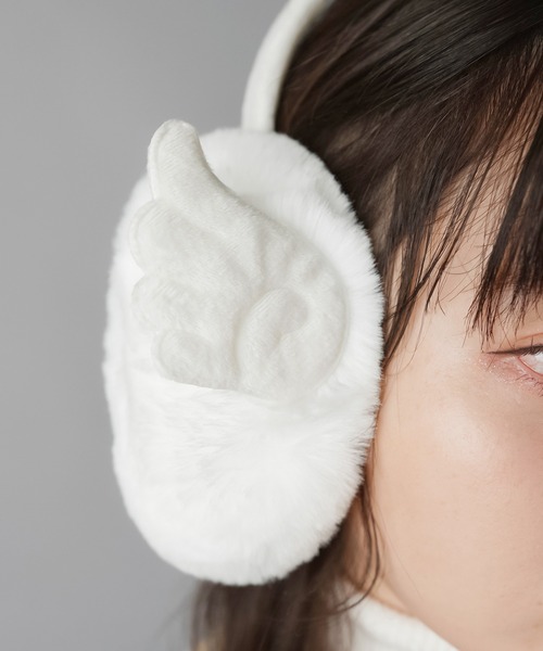 セール】フェイクファーイヤーマフ/イヤマフ/耳あて/羽根（イヤーマフ