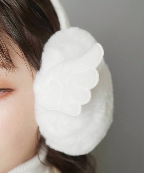 セール】フェイクファーイヤーマフ/イヤマフ/耳あて/羽根（イヤーマフ