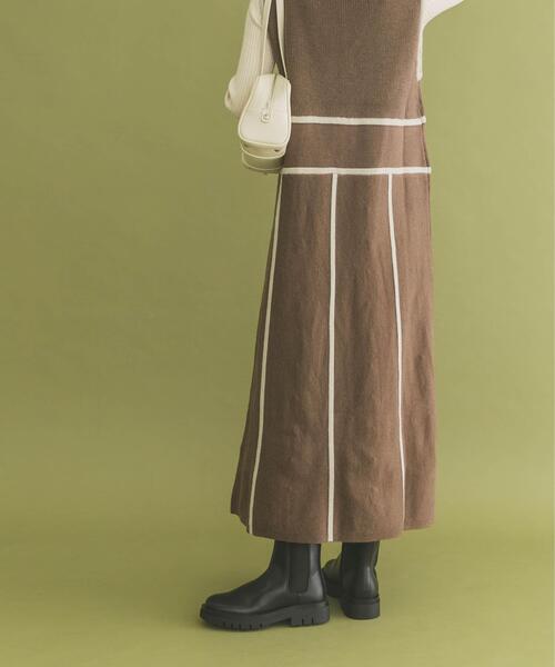 ITEMS URBANRESEARCH（アイテムズ アーバンリサーチ）の「パイピングニットジャンパースカート（ジャンパースカート・レディース・ブラウン/ベージュ系その他・FREE）」の15枚目の写真