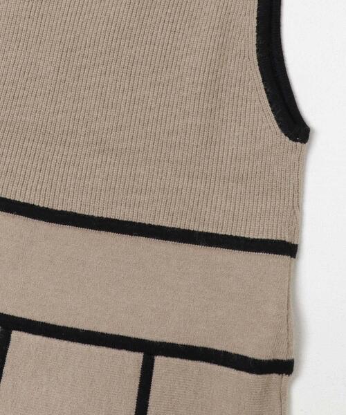 ITEMS URBANRESEARCH（アイテムズ アーバンリサーチ）の「パイピングニットジャンパースカート（ジャンパースカート・レディース・ブラウン/ベージュ系その他・FREE）」の3枚目の写真