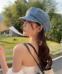 ARCHIVER（アーカイバ）の「【Bz】レディース デニム グラウンドベレー帽 帽子(BDS)（キャスケット）」