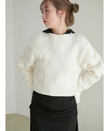 emmi | フラワーエンブロイダリーニットトップス(ニット/セーター)