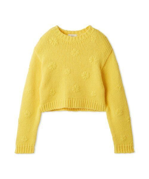 emmi（エミ）の「フラワーエンブロイダリーニットトップス（ニット/セーター・レディース・オフホワイト/グレー/イエロー・F）」の6枚目の写真