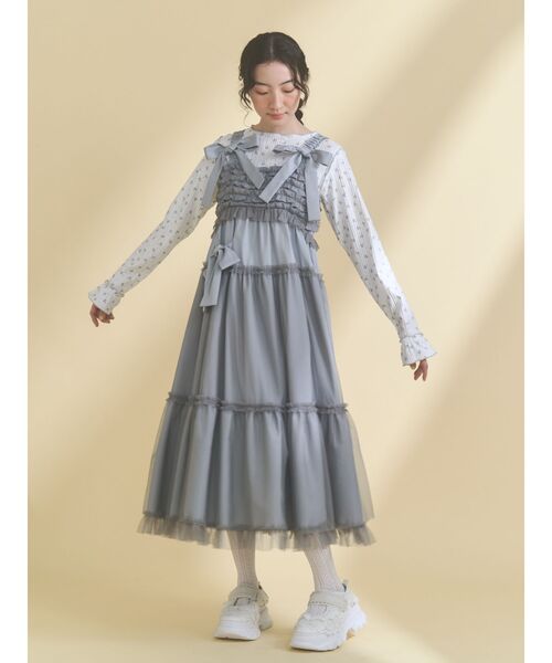 セール】チュールリボンキャミワンピース（ワンピース）｜merry jenny